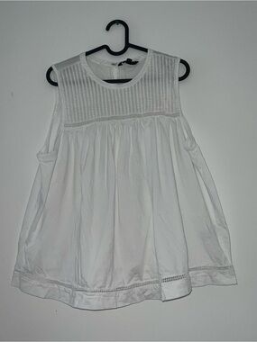 Banana Republic Womens size XL White Top Sleeveless cotton Preowned